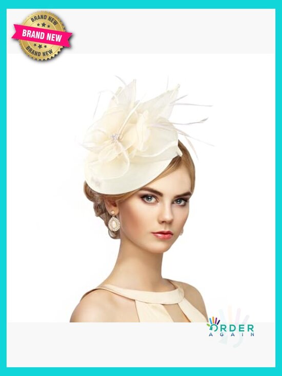 Fascinator Hat with Feathers and Hair Clip for Tea Parties Weddings Kentucky main image 7